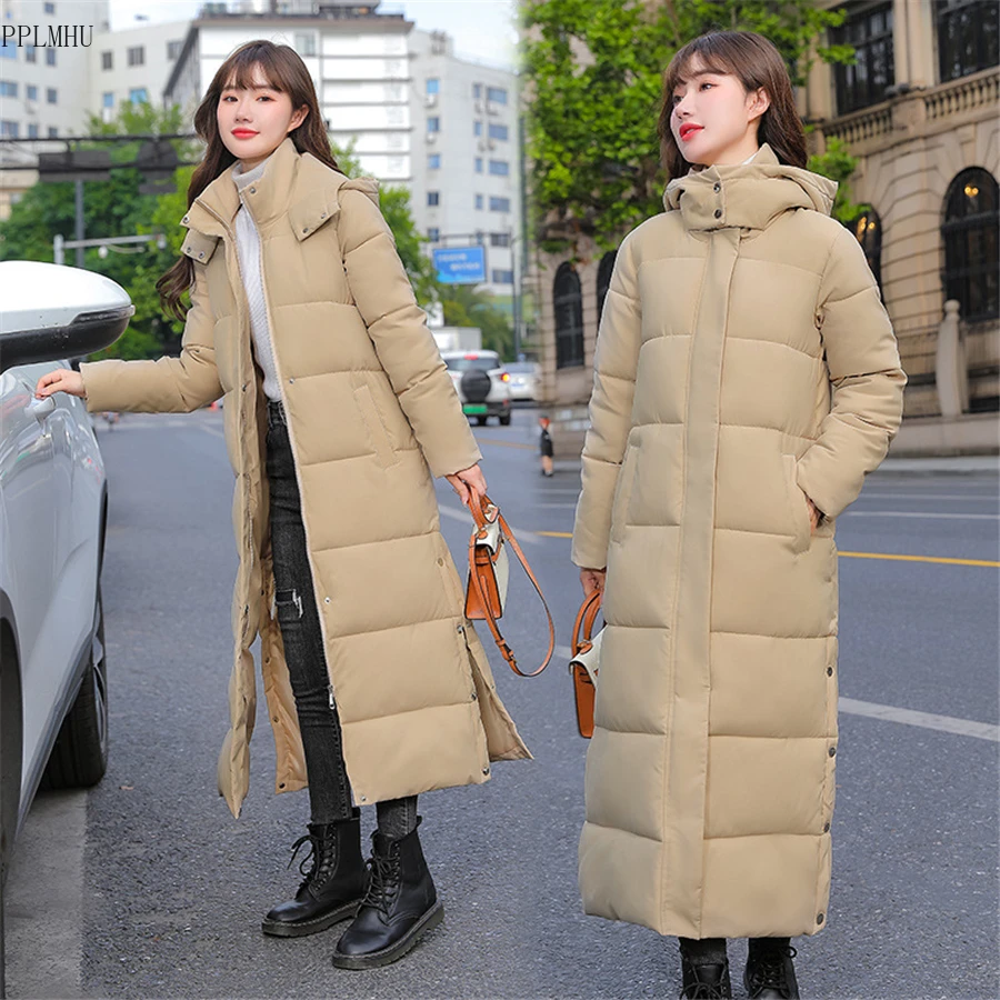 Top Trends: Casual Overcoats Snow Wear Hooded Long Parkas Cold Outwears Tops Korean Warm Thick Sobretudos Winter Cotton Padded Coats Women Shoppable Styles