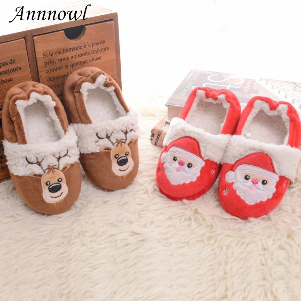 Top Trends: Toddler Girls Slippers For Winter Boys Plush Warm Cartoon Christmas Santa Claus Deer Home Indoor Shoes Little Kid House Footwear Shoppable Styles