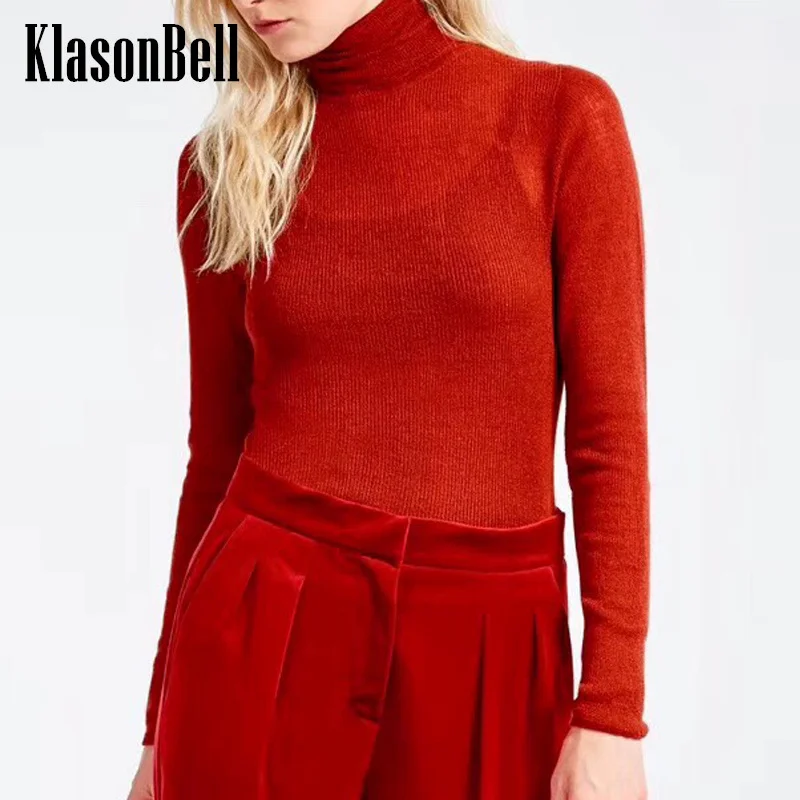 Top Trends: 10.17 KlasonBell 100% Cashmere Knit Soft Fine Yarn Turtleneck Pullover Sweater Fashion Comfortable Subcoating Knitwear Women Shoppable Styles