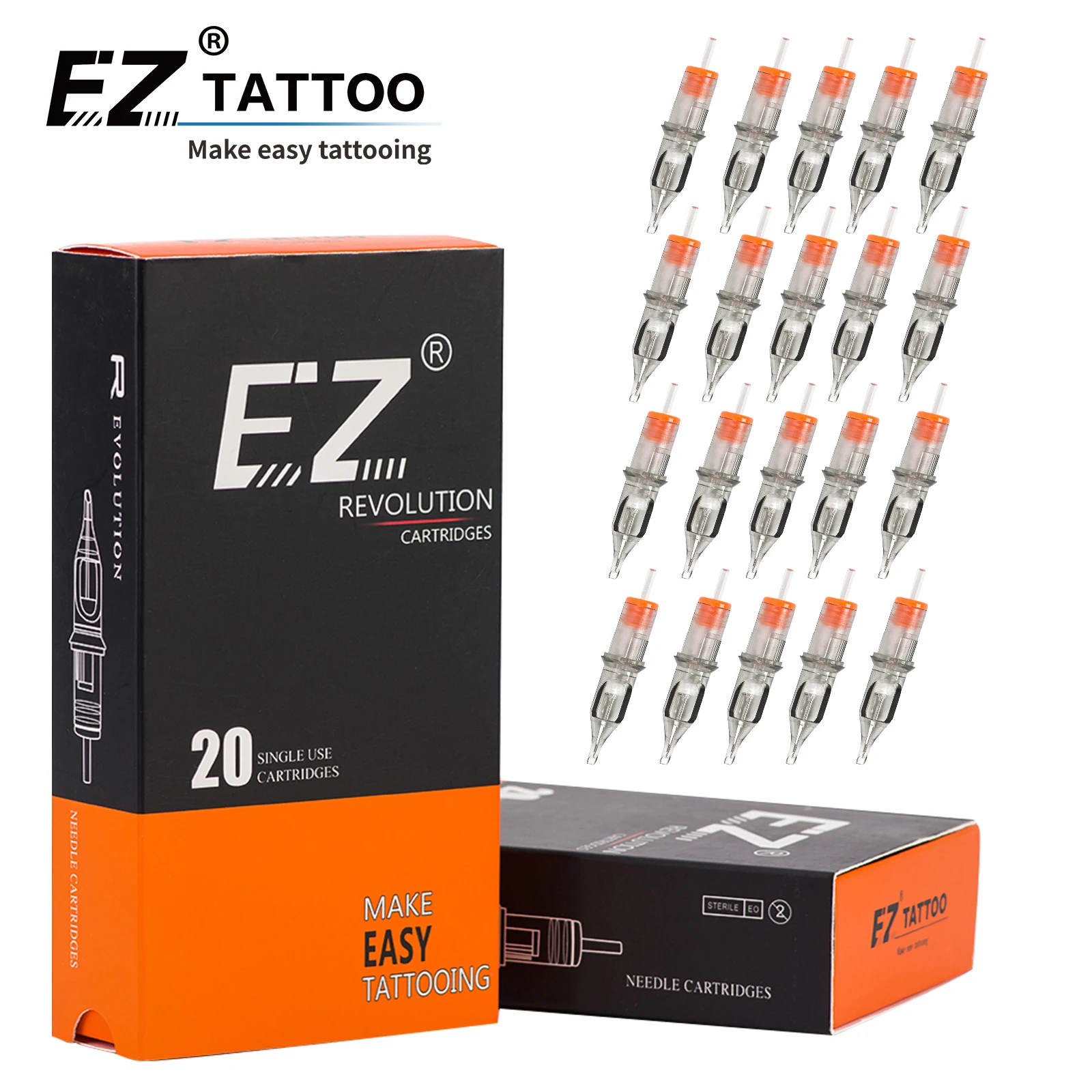 Top Trends: EZ Revolution Cartridge Tattoo Needles Round Shader (RS) 3.5 MM Medium Taper For Rotary Machine &amp; Grips 20 PCS / Box Shoppable Styles