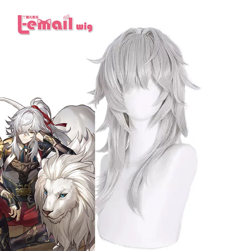 Top Trends: L-email Wig Synthetic Hair Game Honkai: Star Rail Jing Yuan Cosplay Wig Silver Gray Silicone Cosplay Wigs Heat Resistant Wig Shoppable Styles