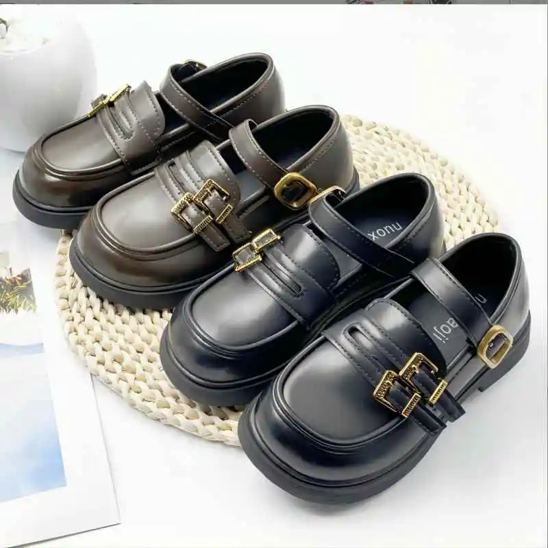 Top Trends: Autumn Spring New Girls Shoes Children Leather Shoes Tassels Fringes Soft PU Patent Leather Kids Flats Oxfords Soft Loafers NM39 Shoppable Styles