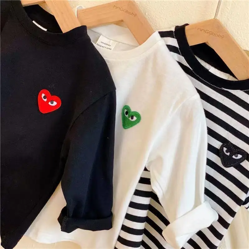 Top Trends: 2023 Spring And Autumn New Children&#039;s Wear Boys&#039; T-shirt Korean Edition Girls&#039; Striped Sweater Baby Loose Long Sleeve Kids&#039; Top Shoppable Styles