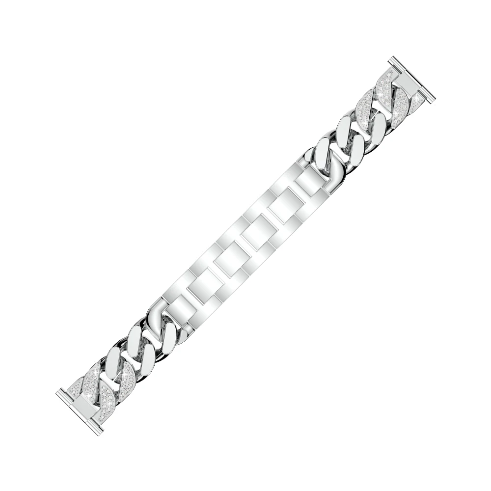 Top Trends: 20mm Bling Strap Women Bracelet For Samsung Galaxy Watch 6 5 / Pro / 4 / Classic Band 40mm 44mm 45mm 42mm 43mm 47mm Metal Cowboy Chain Shoppable Styles - Image 4