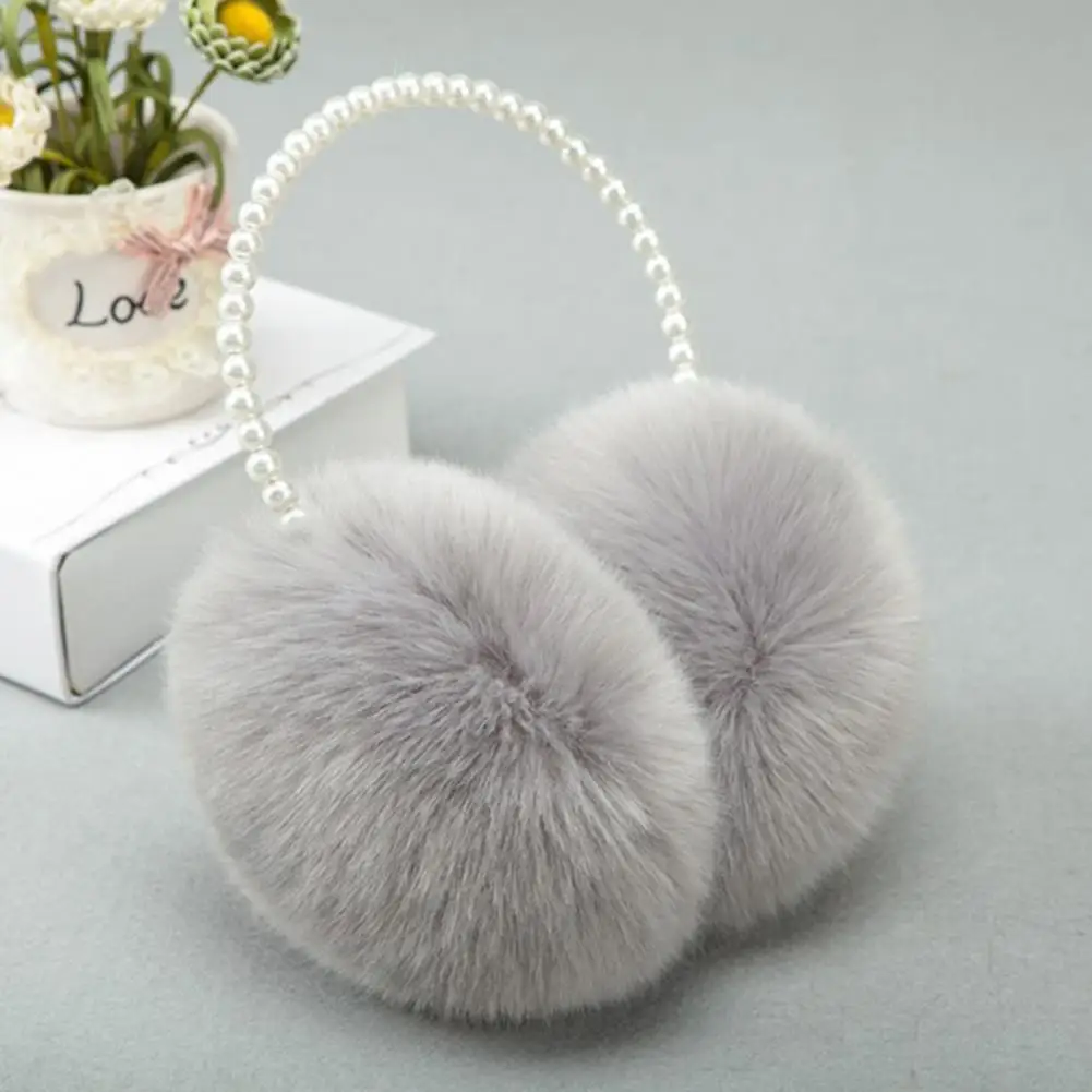 Top Trends: 2023 Winter Fluffy Plush Earmuffs Imitation Pearl Beaded Headband Women Ear Muffs Windproof Winter Girls Ear Warmer 귀마개 Orejeras Shoppable Styles