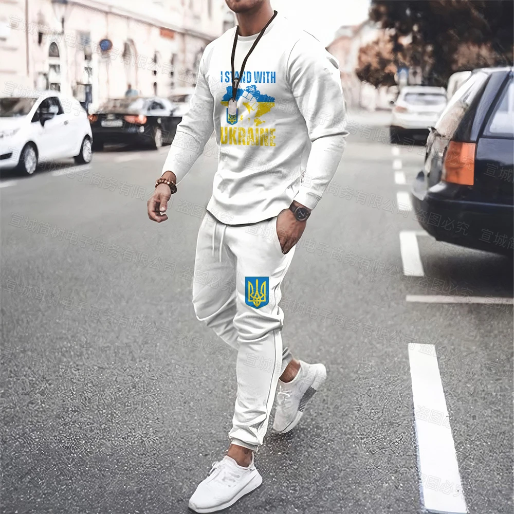 Top Trends: Ukrainian Style 3D Printed Men Tracksuit Long Sleeve Track And Field Sportswear T Shirt Pants Two Piece Set Casual Oversize 4xl Shoppable Styles