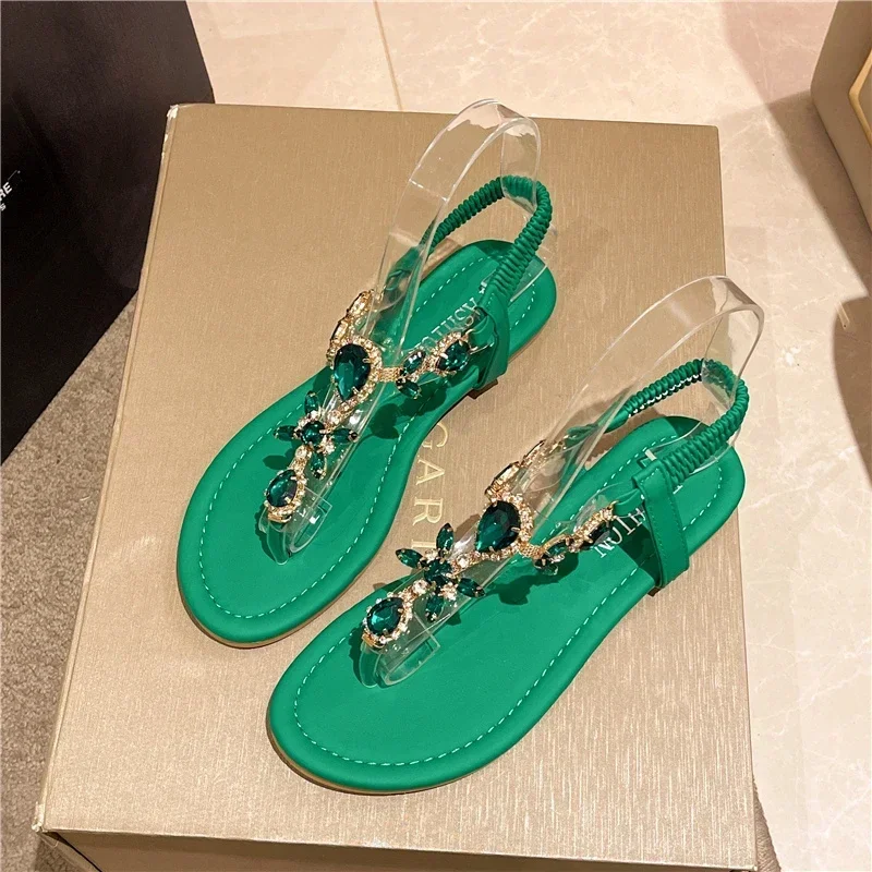 Top Trends: 2024 New Spring / Summer Women's Slippers Fashion Sexy Sandals Crystal Clip Toe Beach Outdoor Holiday Elegant Casual Large Flats Shoppable Styles