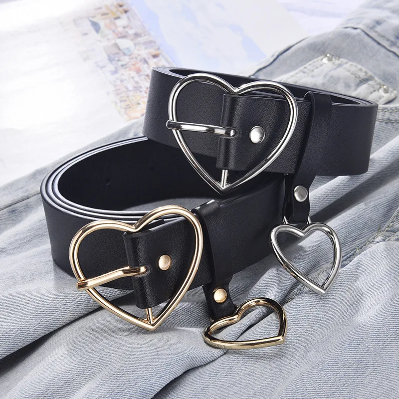 Top Trends: New Sweetheart Buckle With Adjustable Ladies Luxury Brand Cute Heart-shaped Thin Belt High Quality Punk Fashion Belts Shoppable Styles - Image 2