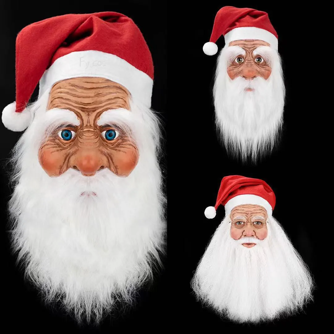 Top Trends: Santa Claus Mask For The Man With White Beard Santa Claus Carnival Cosplay Costumes Funny Cute Head Mask Shoppable Styles