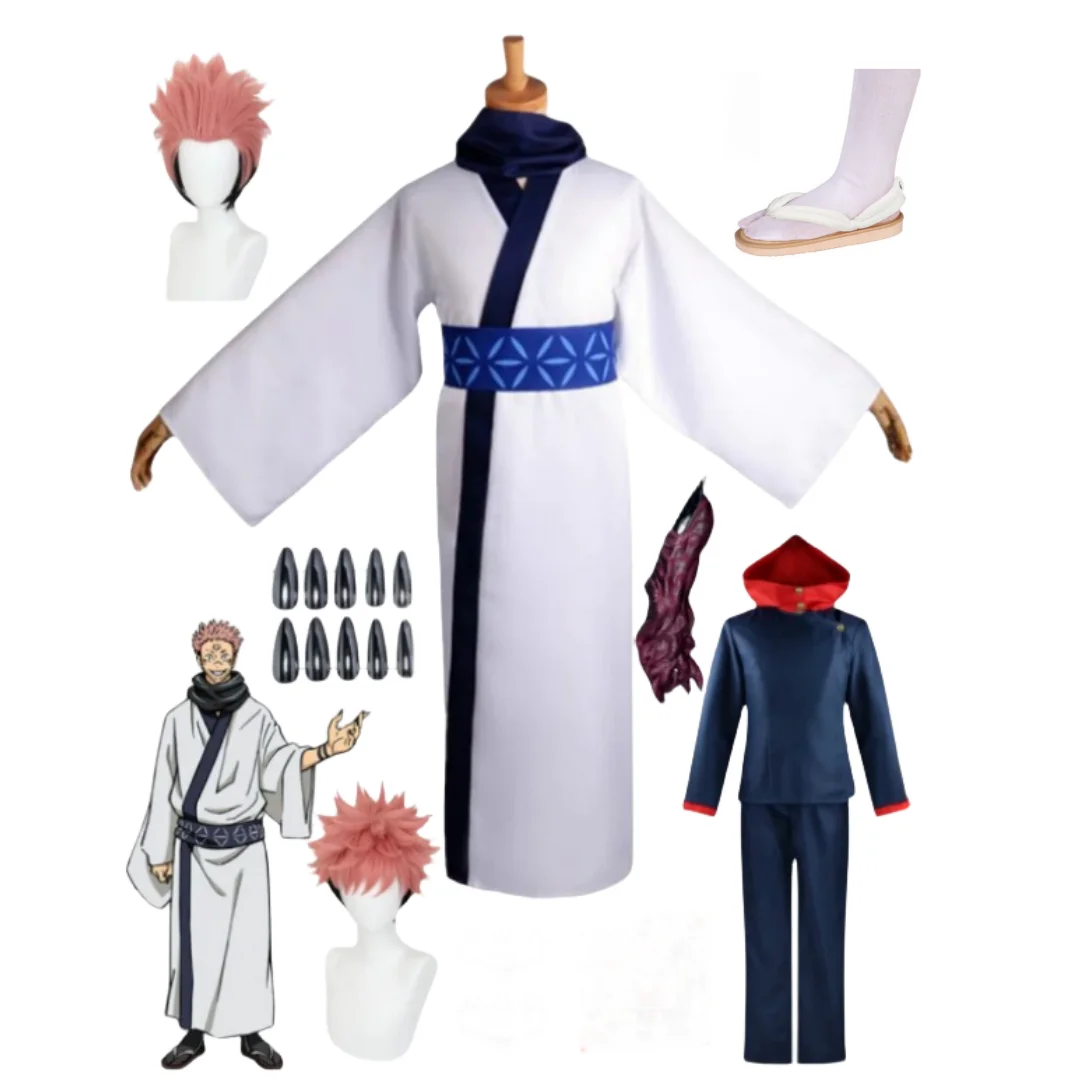 Top Trends: Cosplay Jujutsu Kaisen Anime Ryomen Sukuna Costumes Wig Sets Adult Men Women Outfits Japan Kimono Hanfu Halloween Anime Clothing Shoppable Styles