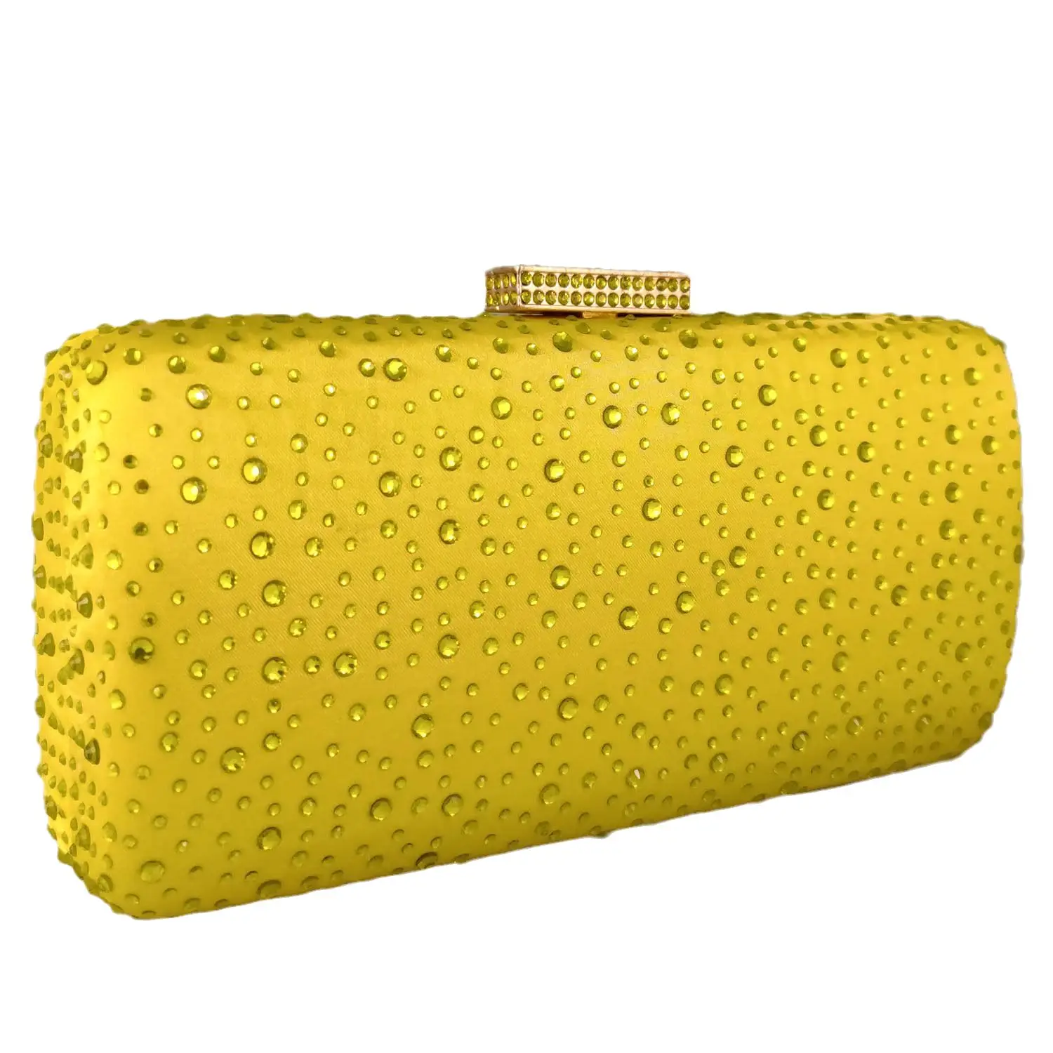 Top Trends: Boutique De FGG Women Yellow Crystal Evening Bags Wedding Party Rhinestone Purses And Handbags Bridal Box Clutch Bag Shoppable Styles - Image 3