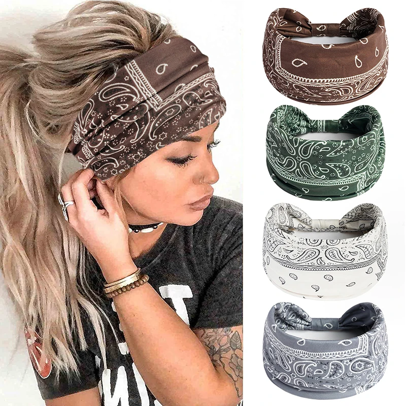 Top Trends: Boho Knot Turbans Yoga Elastic Head Wrap Women Headband Wide Hairbands Headwear Floral Bandanas Fashion Hair Band Accessories Shoppable Styles