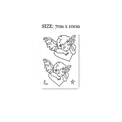 Top Trends: Cute Angel Temporary Tatoo Arm Waist Decal Kid Women Men Body Art Fake Tattoo Stickers Tatoos Black Cartoon Shoppable Styles - Image 2