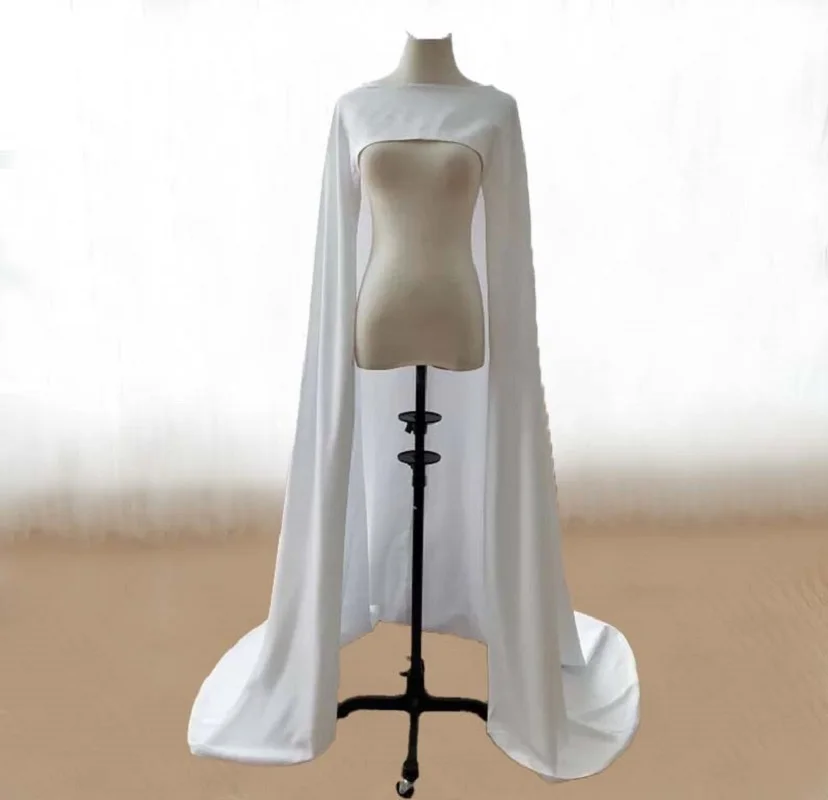 Top Trends: MANRAY White Ivory Black Long Wedding Cape Bridal Cloak Satin Cape Shawl Coat Costume Cosplay Party Wrap Shoppable Styles