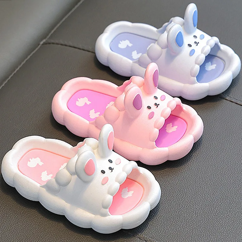 Top Trends: 2023 Summer Children's Slippers Cute Cartoon 3D-Rabbit Slippers Breathable Non-slip Home Bathroom Soft Slipper Kids For Girls Shoppable Styles