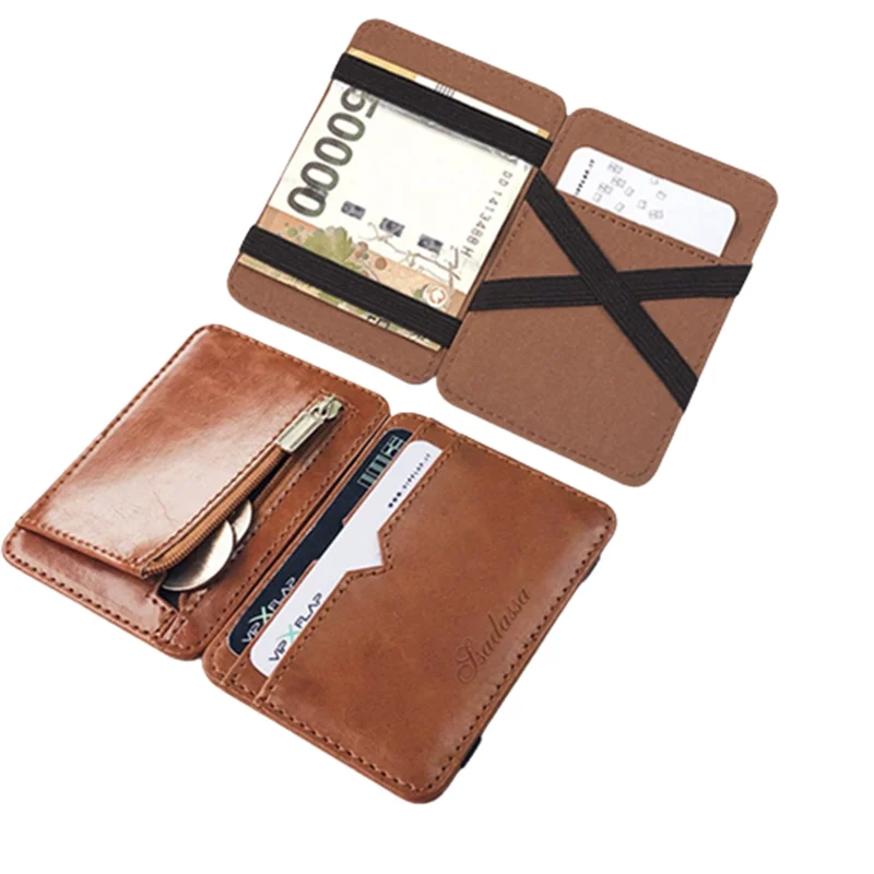 Top Trends: Man Small Leather Magic Wallet With Coin Pocket Mens Mini Purse Money Bag Credit Card Holder Clip For Cash Shoppable Styles