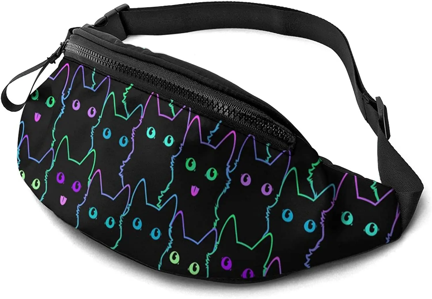 Top Trends: Casual Fanny Pack For Men Women Cute Cat Silhouettes Waist Bag Pack With Adjustable Belt For Travel Sports Running Shoppable Styles