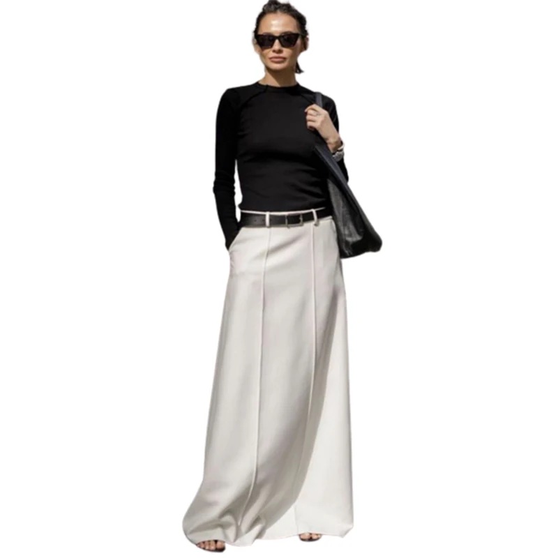 Top Trends: Yeezzi 2023 New Female Spring Autumn Maxi Skirts H-Line Solid Color Long Skirt Bottoms For Women Going Out Fashion Clothes Shoppable Styles