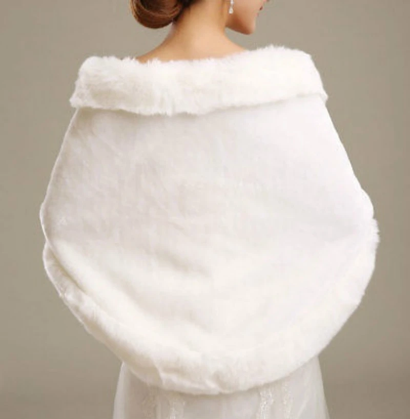 Top Trends: Womens Ladies Wedding Shawl Faux Fur Cashmere Bride Cape Winter Shrug Bolero White Shoppable Styles - Image 2