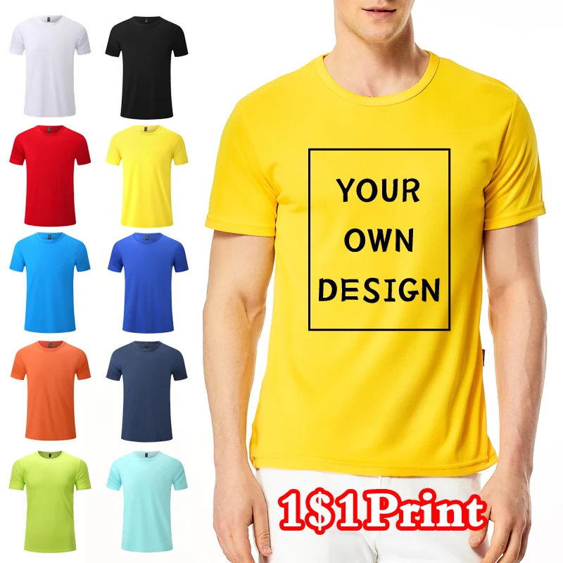 Top Trends: Men's And Women'sQuick Dry Round Neck T-shirt Custom Printed Embroidered Logo Sports Fitness Short Sleeve Top Running Shirt（170） Shoppable Styles