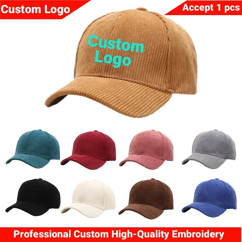 Top Trends: Custom Baseball Hat, Snapback.Design Your Own Logo Corduroy Baseball Caps For Men Woman DIY Adjustable Casual Trucker Hat Dad Cap Shoppable Styles