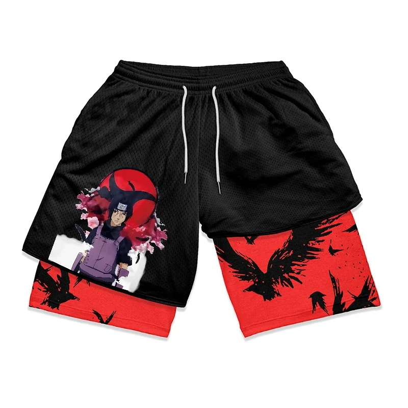 Top Trends: Men's Shorts 2 In 1 Bilayer Shorts Anime Sports Fitness Running Performance Shorts Print Casual Breathable Drawstring Shorts Shoppable Styles - Image 4