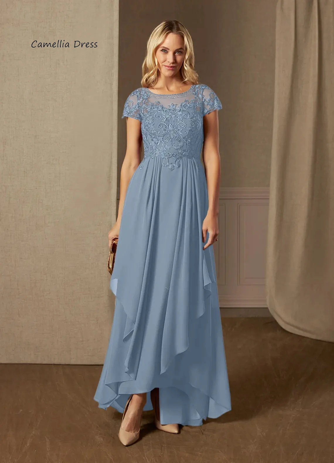 Top Trends: Graceful Short Sleeves Mother Dresses For Weddings A-Line Formal Gown Lace Chiffon Illusion 2023 Vestidos De Ocasión Formales Shoppable Styles