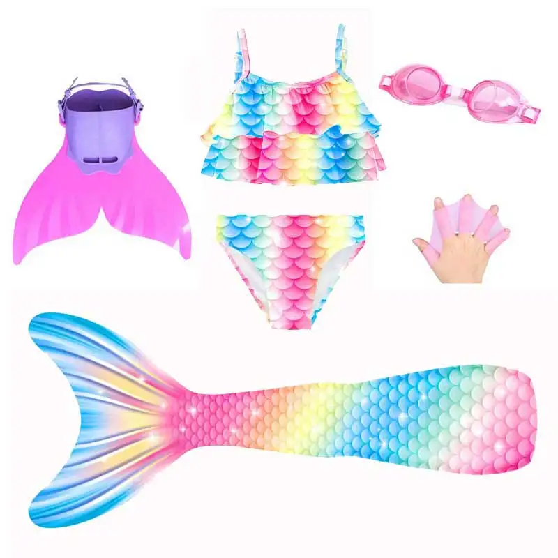 Top Trends: Girls Mermaid Tail Cosplay Costume Kids Children Swim Mermaid Tail Swimwear Pool Beach Swimsuit Monofin Anime Costume Shoppable Styles