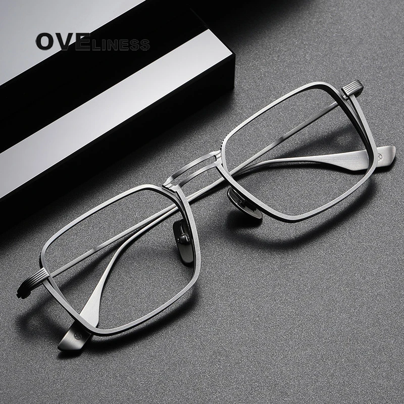 Top Trends: Fashion Pure Titanium Glasses Frame Men Women Optical Male Eyeglasses Frames Myopia Prescription Eye Glasses Full Metal Eyewear Shoppable Styles