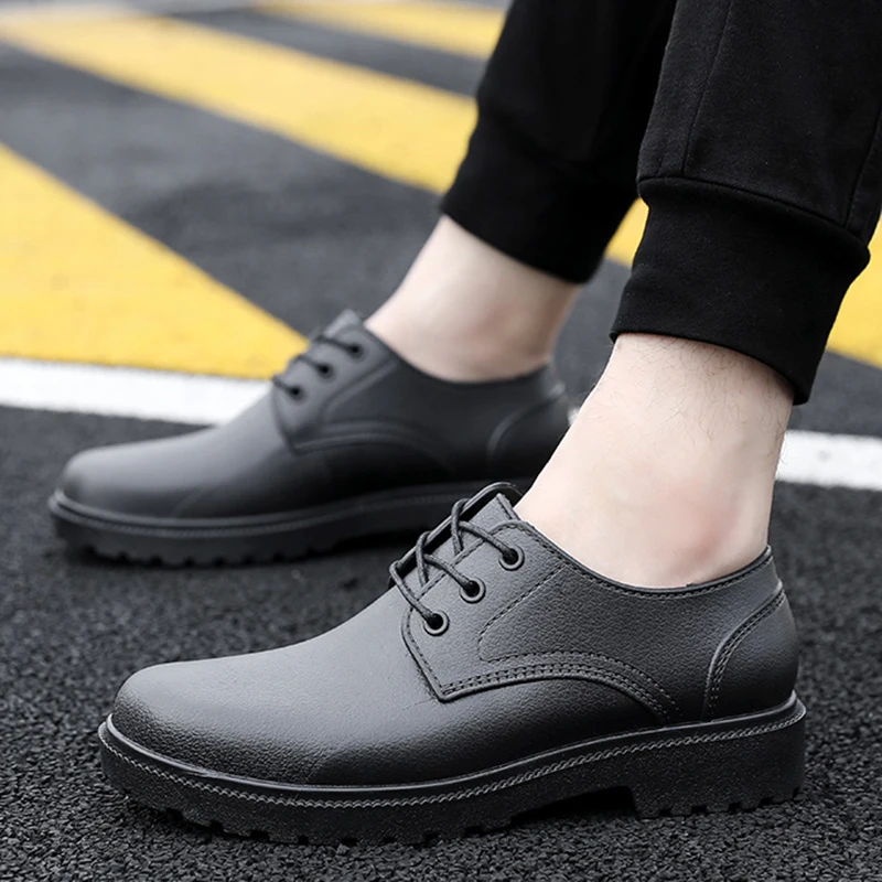 Top Trends: Men Rain Boots Waterproof Non-slip Rain Boots Short Tube Low Top Water Shoes Kitchen Car Wash Work Shoes Fishing Shoes Galoshes Shoppable Styles