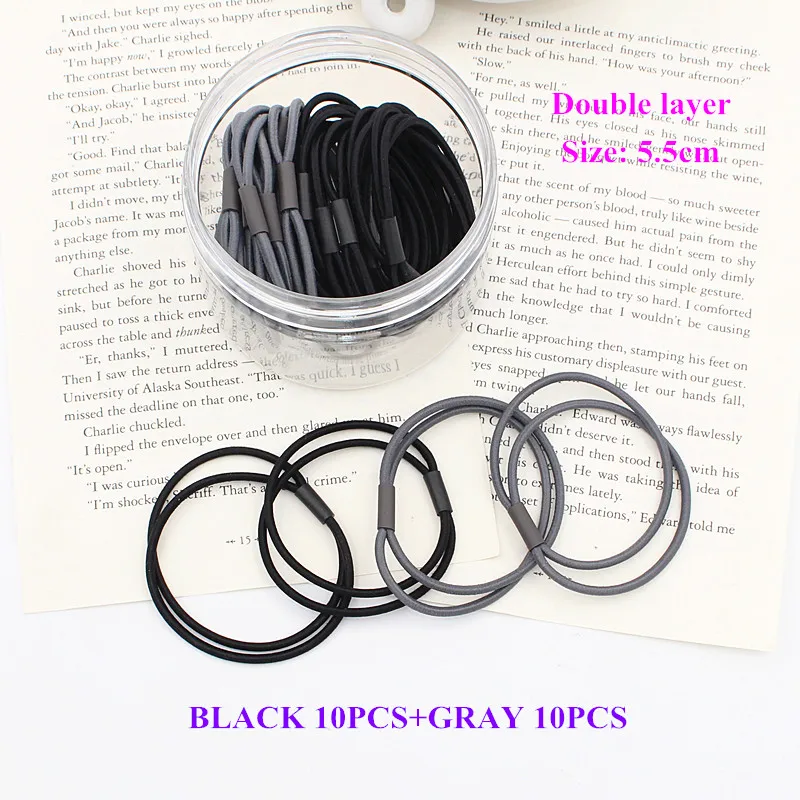 Top Trends: 20pcs / lot Women Black Rubber Band Elastic Hair Band For DIY And Daily Wear Quality Thick Hair Tie Hair Accessories Pure Black Shoppable Styles - Image 3