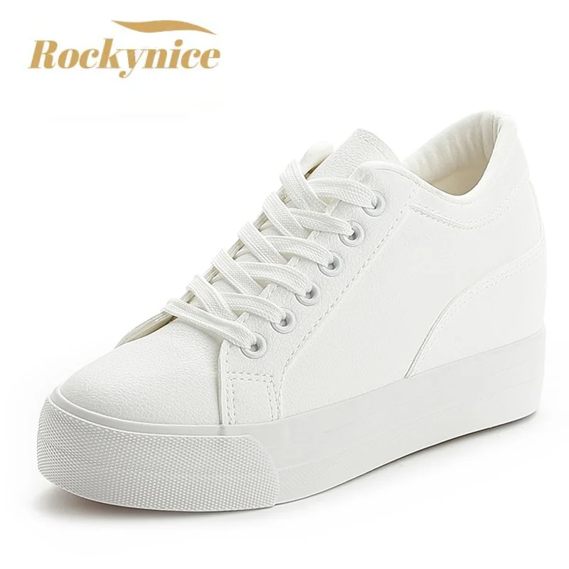 Top Trends: 2022 Women Breathable Sneakers Increased Platform Shoes Casual Footwear Leisure Leather White Shoes Women&#039;s Vulcanize Shoes Shoppable Styles