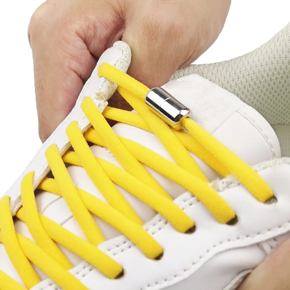 Top Trends: 1Pair No Tie Shoelaces Semicircle Shoe Laces For Kids And Adult Sneakers Elastic Shoelace Quick Lazy Metal Lock Laces Shoppable Styles