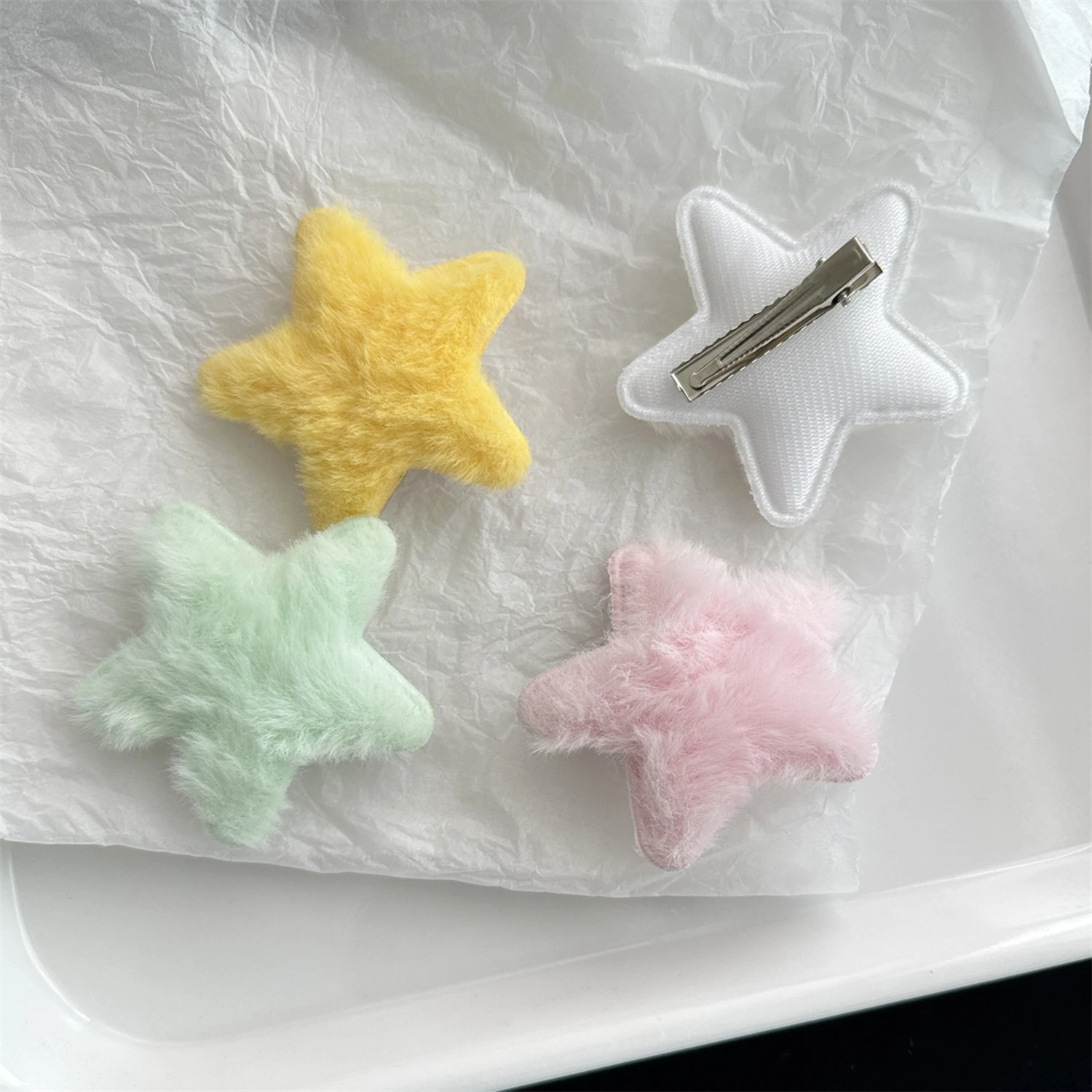 Top Trends: 1PC Trendy Y2K Star Hairpins Girls Cute Sweet Plush Autumn Winter Barrettes Pentagram Hair Clips For Women Hair Accessories Shoppable Styles - Image 2