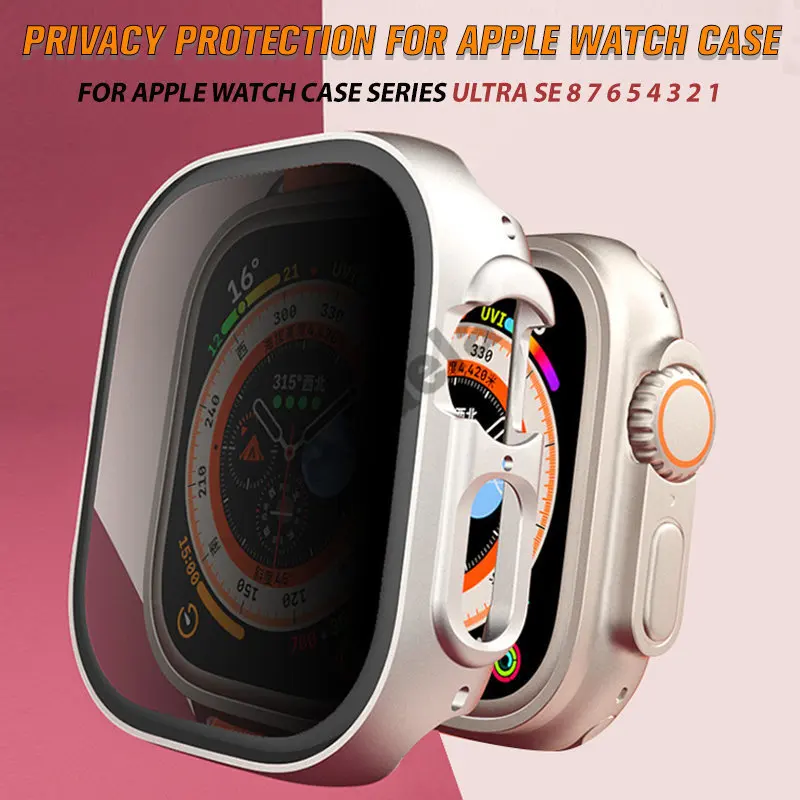 Top Trends: Anti-Spy Glass For Apple Watch Ultra 2 49mm Case 40 44mm 45mm Private HD Screen Protector Bumper IWatch 9 8 7 SE 6 Tempered Film Shoppable Styles