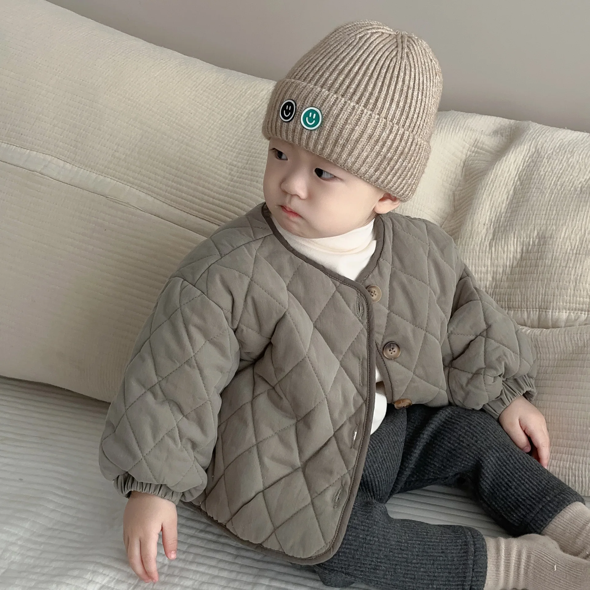 Top Trends: 2023 Winter New Baby Long Sleeve Warm Coat Kids Single Breasted Casual Thick Jacket Boy Girl Plus Velvet Infant Padded Jacket Shoppable Styles