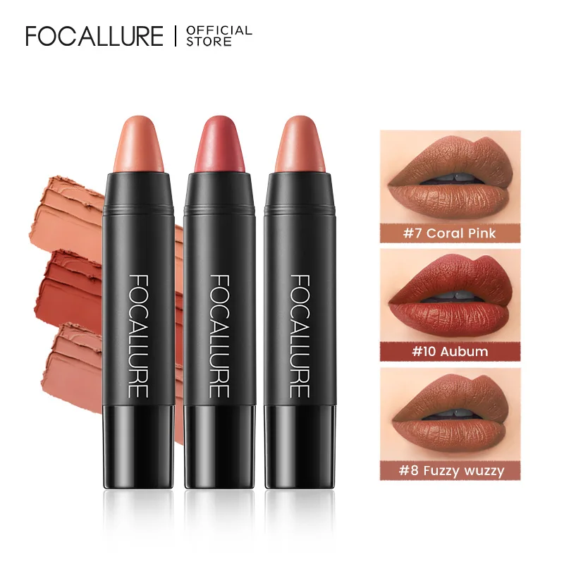 Top Trends: FOCALLURE Nude Velvet Matte Lipstick Waterproof Long-lasting Rendering Non-stick Sexy Lipbalm Lip Pencil Women Cosmetics Makeup Shoppable Styles