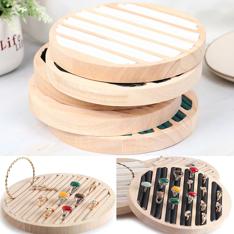 Top Trends: 1PC Round Jewelry Ring Display Tray Holder Earrings Storage Plate For Shop Retail Store Exhibitors Counter Showcase Props Shoppable Styles