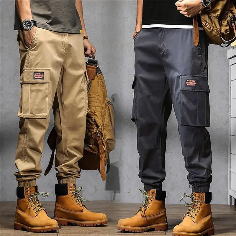 Top Trends: Spring And Autumn New Men's Cargo Pants Elastic Straight Tube Casual Trousers Summer Thin Jogging Work Pants Shoppable Styles