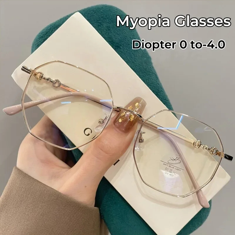 Top Trends: Trendy Women&#039;s Minus Diopter Eyewear Luxury Anti-blue Light Myopia Glasses Fashion Near Sighted Clear Prescription Eyeglasses Shoppable Styles