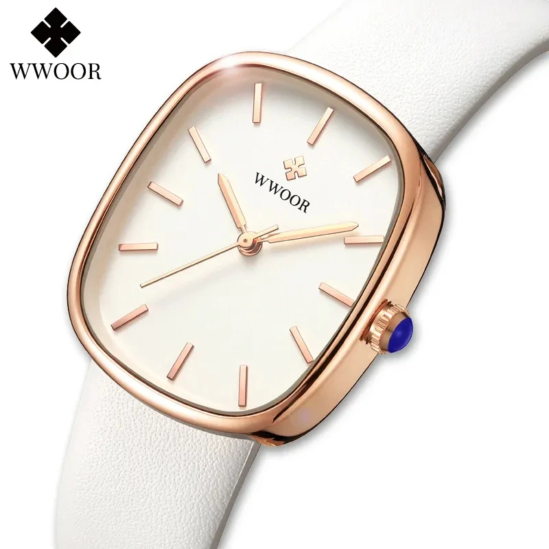 Top Trends: WWOOR 2024 Women Watch Fashion Leather Quartz Bracelet Watch Top Brand Luxury Waterproof Ladies Wristwatch Montre Femme Feminino Shoppable Styles