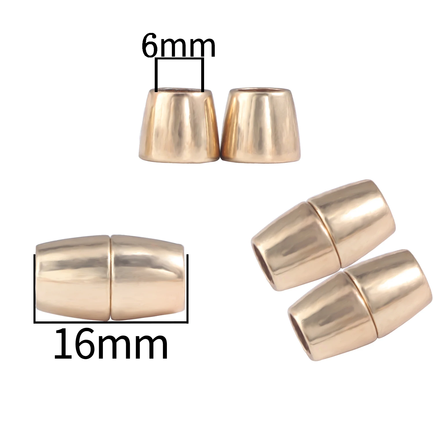 Top Trends: 5Set / Lot 4mm 5mm 6mm Stainless Steel Olive Shape Strong Magnetic Clasps For Jewelry Making Leather Bracelet Necklace Connectors Shoppable Styles - Image 4