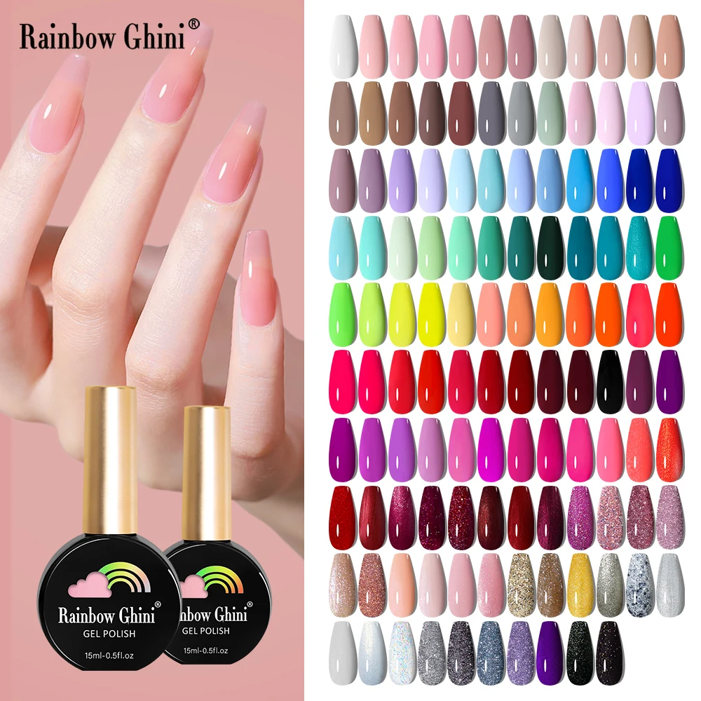 Top Trends: Rainbow Ghini 15ml UV Neon Gel Nail Polish Semi Permanent Varnish Supplies For Professionals Manicure Nail Gel Art Accessories Shoppable Styles