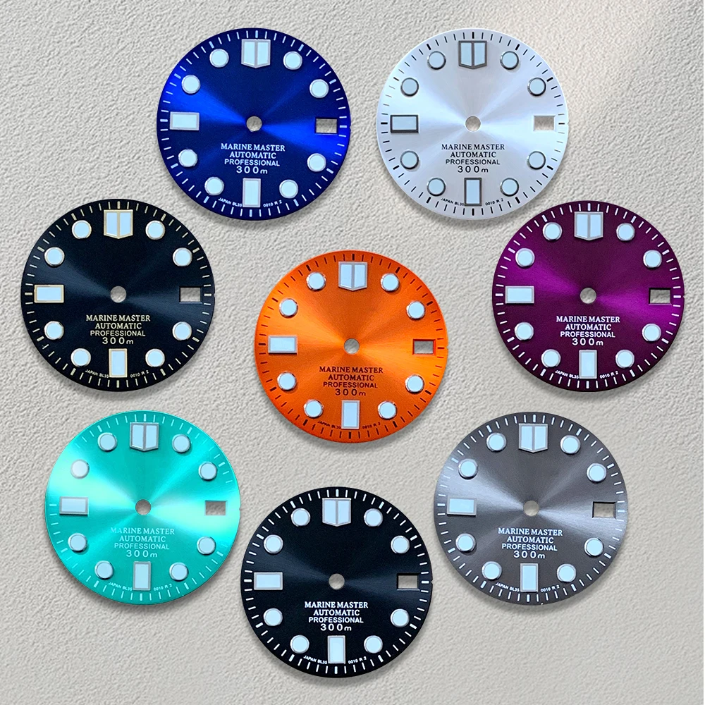 Top Trends: 28.5mm S Logo Sunray Dial Fit NH35 / NH36 Automatic Movement C3 Green Luminous Watch Modification Accessories Shoppable Styles