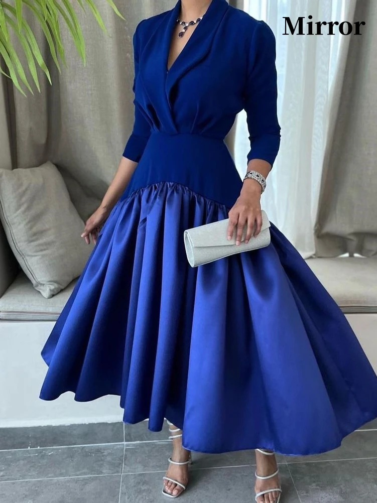 Top Trends: Mirror Dress Elegant Vintage Ruffle A-Line V-Neck Customized Formal Occasion Prom Dress Evening Party Gowns Shoppable Styles