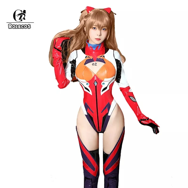 Top Trends: ROLECOS Anime Asuka Cosplay Costume Asuka Langley Soryu Cosplay Costume Sexy Jumpsuit Women Bodysuit Halloween Headwear Shoppable Styles