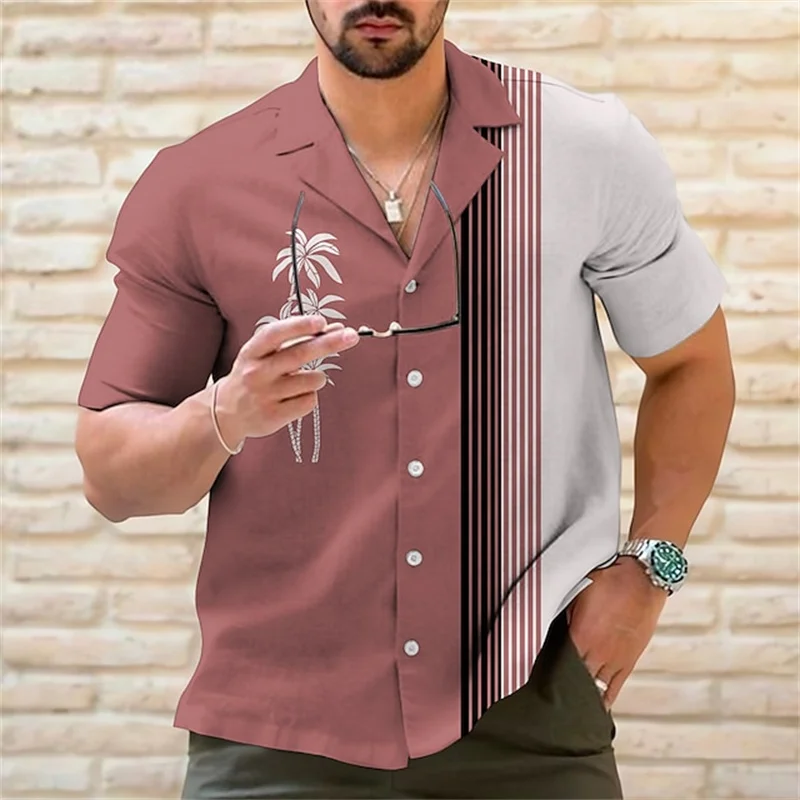 Top Trends: Luxury Shirt 6 Colors 2023 Men's Summer Hawaiian Shirt Casual Fashion Street Short Sleeve Coconut Striped Beach Holiday Party Shoppable Styles