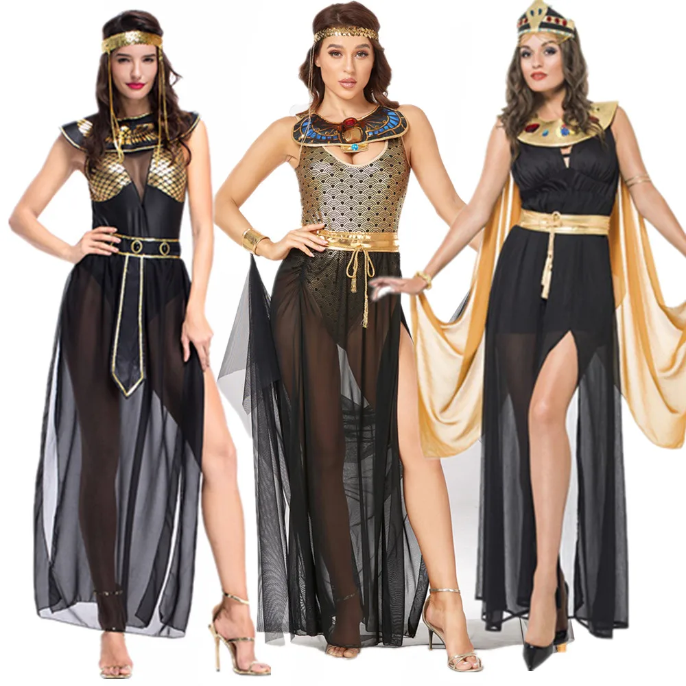 Top Trends: Halloween Ancient Egypt Cleopatra Queen Costumes For Women Adult Egyptian Pharaoh Cosplay Carnival Party Medieval Party Dress Shoppable Styles