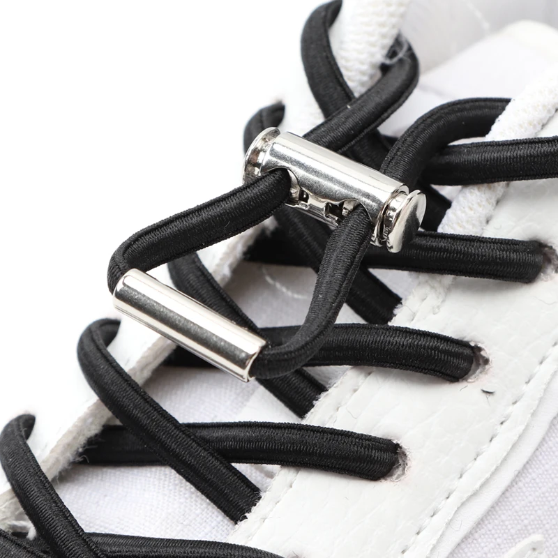 Top Trends: 1Pair New Round Elastic Shoelaces For Sneakers Metal Lock Shoelace Without Ties Lazy Kids Adult Quick Lace Rubber For Shoe Boots Shoppable Styles