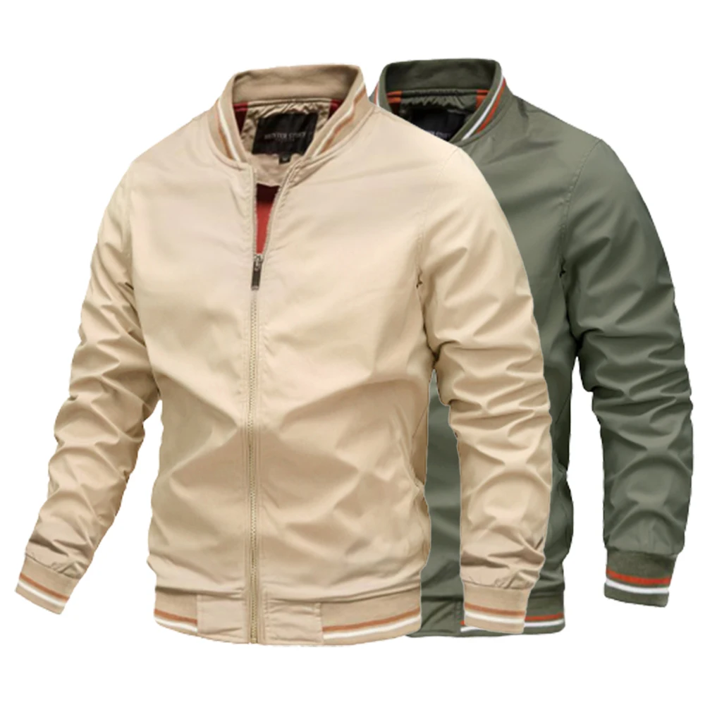 Top Trends: Spring Autumn Men&#039;s Stand Collar Casual Zipper Baseball Jacket Outdoor Sports Coat High Quality Windbreaker Jacket For Men Shoppable Styles